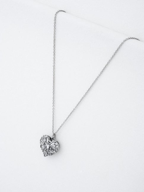 Ted Baker Crystal Cluster Heart Locket Pendant Necklace