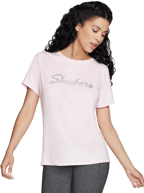 Skechers Pink Cotton Polyblend Regular Fit T-Shirts