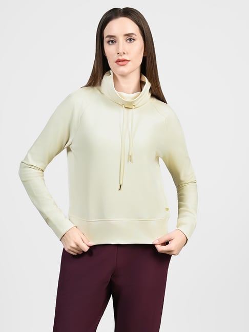 Skechers White Polyester Regular Fit Long Sleeve Tops