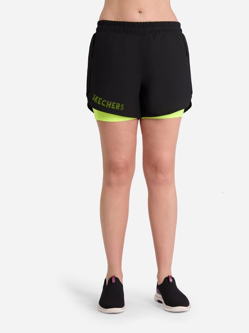 Skechers Black Polyester Slim Fit Shorts