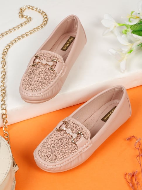 Flat N Heels Women s Pink Casual Loafers