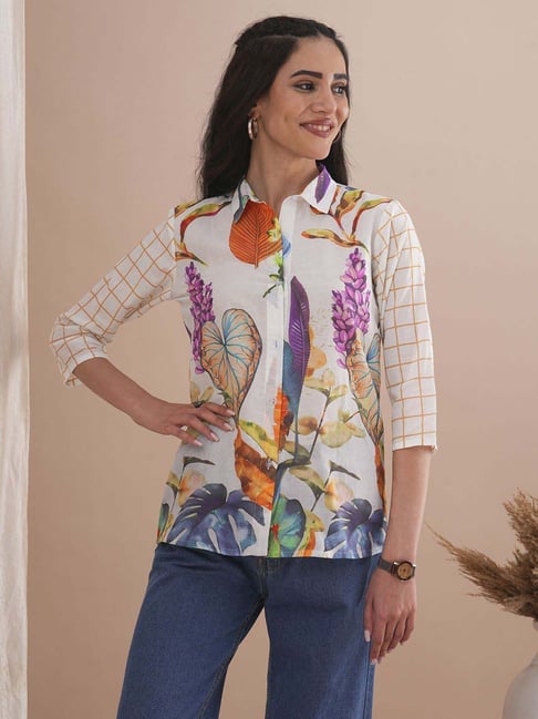 Fashor Multicolor Cotton Floral Straight Kurti-picture-44