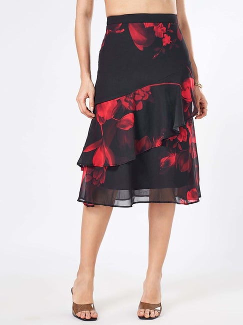 Honey by Pantaloons Black & Red Printed Skirt-picture-23