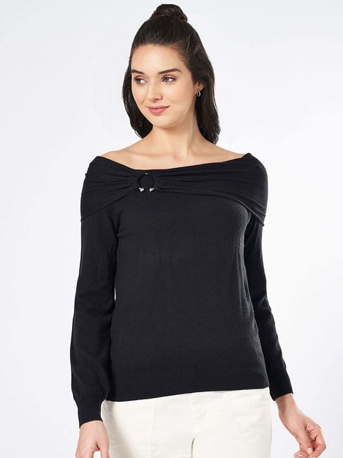 Honey by Pantaloons Black Plain Top