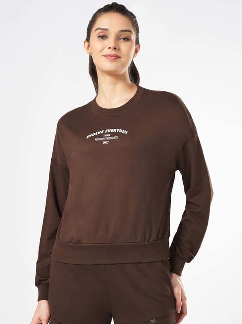 Ajile by Pantaloons Brown Cotton Printed Sweatshirt-picture-33