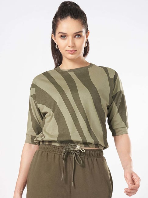 Ajile by Pantaloons Green Cotton Printed Crop Top-picture-56