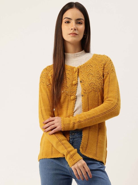 Apsley Yellow Embroidered Cardigan