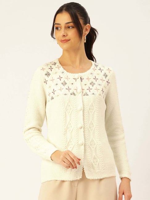 Apsley Off White Embroidered Cardigan-picture-46
