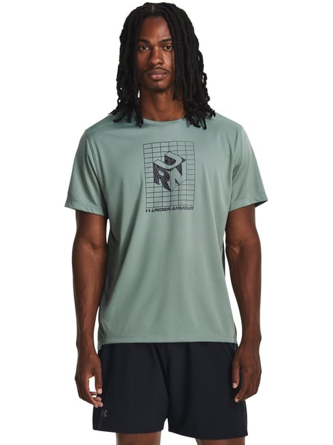 Under Armour Green Slim Fit Printed Sports T-Shirt-picture-32