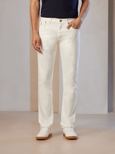 U.S. Polo Assn. White Cotton Slim Fit Jeans-picture-25