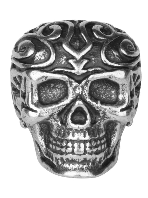 Police Black Silver Toned Finger Ring for Men