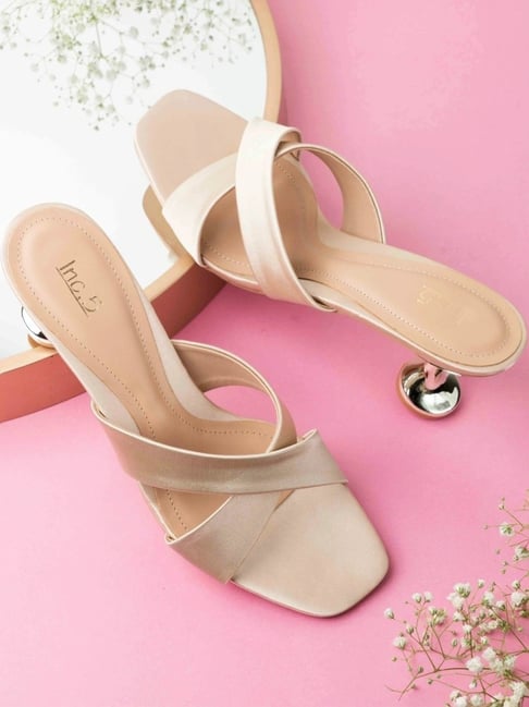 Inc.5 Women's Beige Cross Strap Stilettos-picture-42