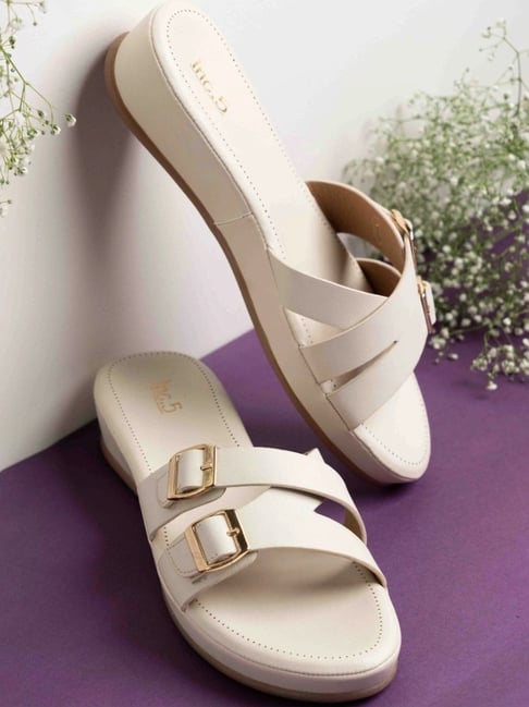Buy Women's Cream Casual Sandals for Women at Best Price
