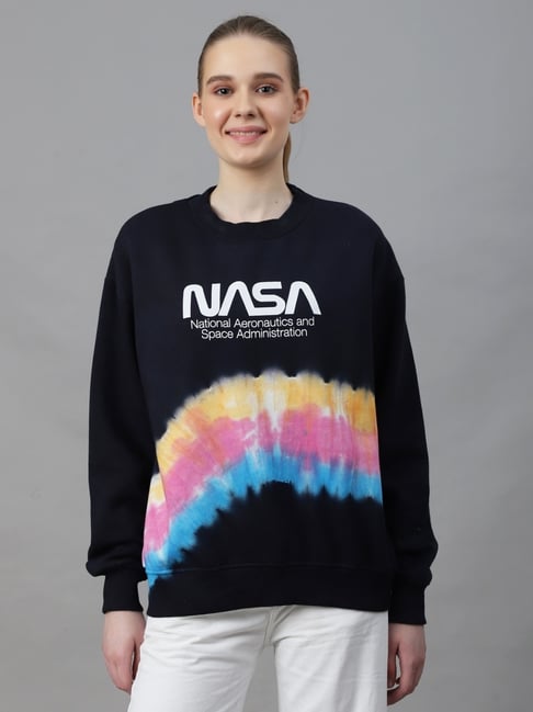 Free Authority Navy Blue Printed Oversized Sweatshirt-picture-31