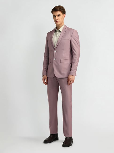 Arrow Pink Terylene Tailored Fit Formal Suit-picture-32