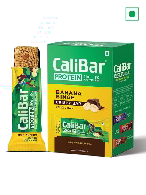 Calibar 20g Protein Bar - Banana Binge Crispy - Pack of 6