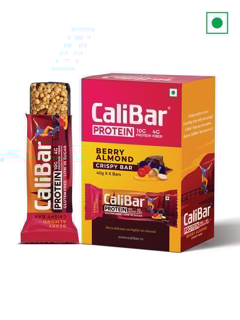 Calibar 10g Protein Bar - Berry Almond Crispy - Pack of 6
