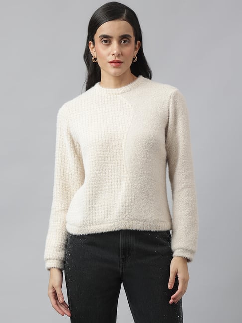 Latin Quarters Beige Nylon Regular fit Solid Sweater-picture-20