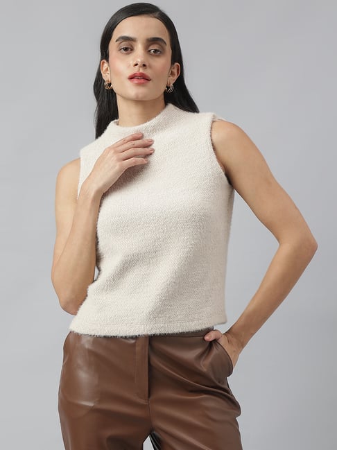 Latin Quarters Beige Nylon Regular fit Solid Top-picture-21