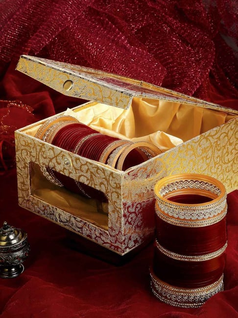 Buy Panash Gold Plated AD Studded Wedding Chuda Bangle Set of 72