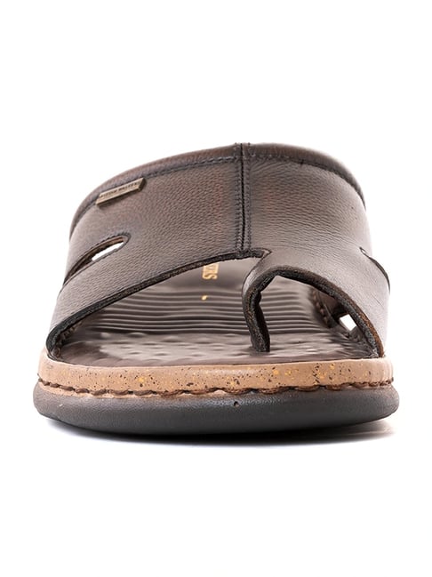British Walkers by Khadims Men's Brown Toe Ring Sandals