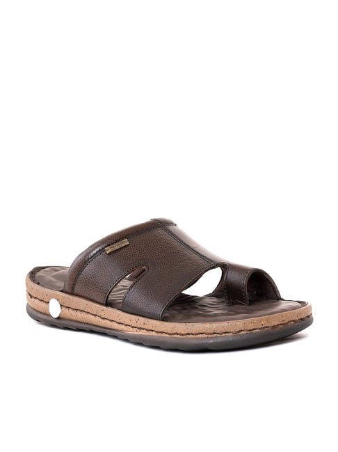 British Walkers by Khadims Men's Brown Toe Ring Sandals
