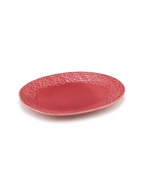 Fabindia Neer Pink Ceramic Dinnerware-Platters-picture-24