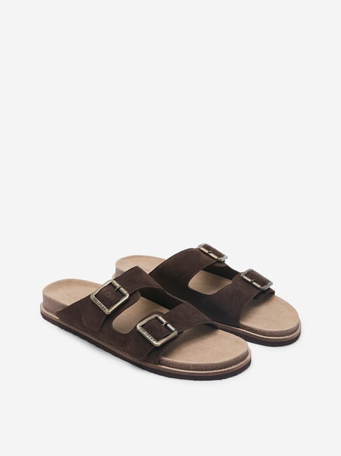 SOLEPLAY by Westside Brown Dual Strap Slip-On Sandals