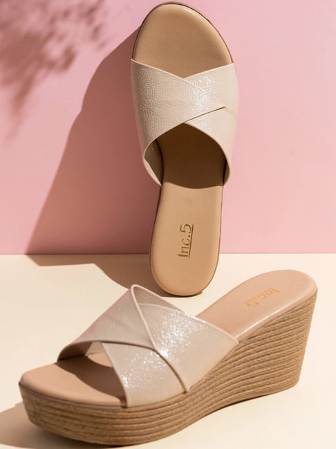Inc.5 Women's Beige Casual Wedges-picture-41