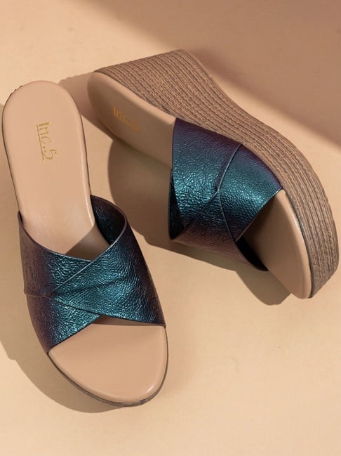 Inc.5 Women's Blue Casual Wedges-picture-29