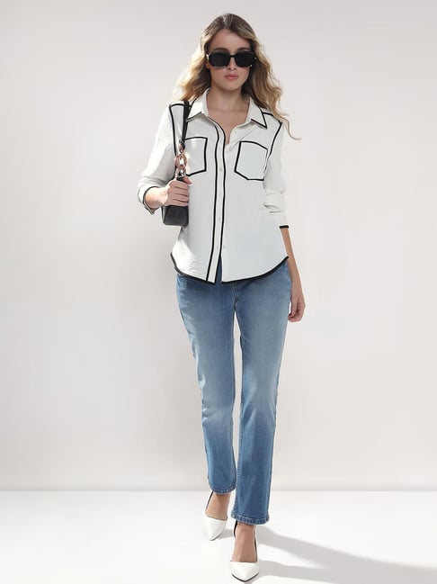 Vero Moda Blue Cotton Straight Fit Jeans-picture-28