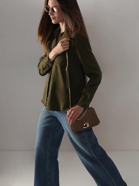 Vero Moda Green Lycra Regular Fit Shirts-picture-21