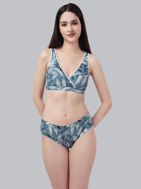 Soie Grey Polyester Regular Fit Printed Lingerie Sets - Pack of 2-picture-35