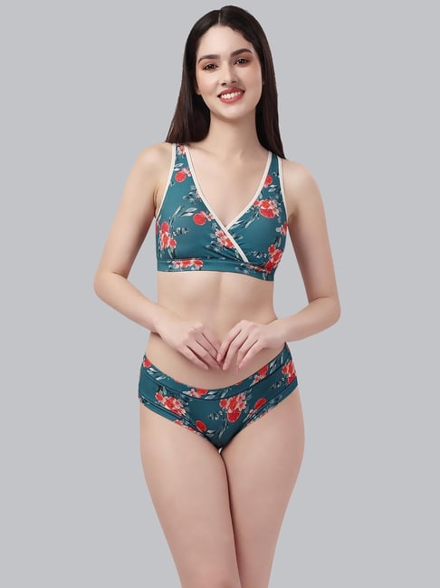 Soie Blue Polyester Regular Fit Printed Lingerie Sets - Pack of 2-picture-47