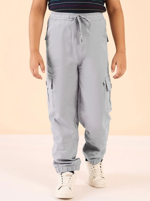 StyloBug Boys Grey Cotton Cargo Pants