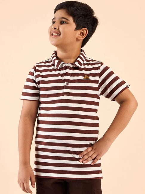 StyloBug Boys Brown Cotton Blend Printed T-shirt-picture-20