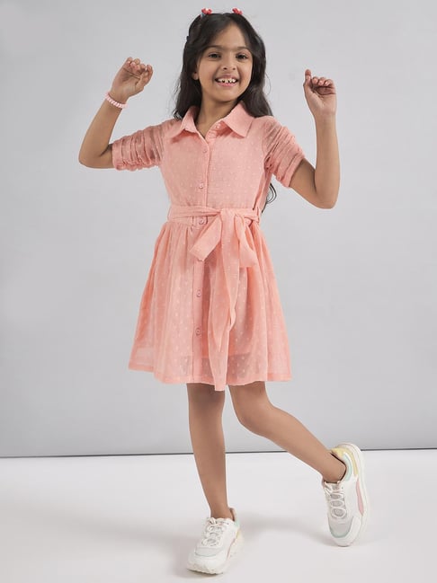 StyloBug Girls Peach Dress