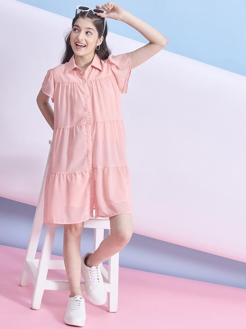 StyloBug Girls Peach Dress-picture-23