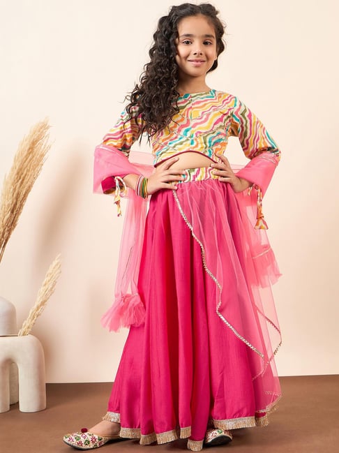 StyloBug Girls Multi Printed Lahnga Choli