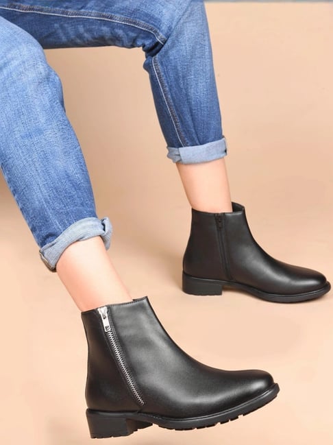 Buy Clog London Women's Black Casual Booties for Women at Best