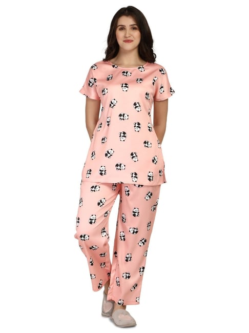 Smarty Pants Pink Printed Night Suit