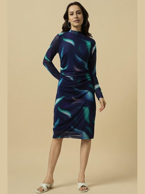 Upgrade Your Style: Allen Solly Navy Abstract Dress