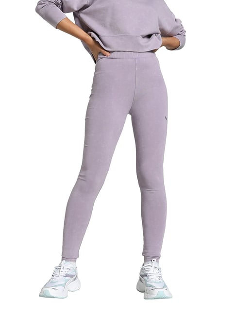 Puma Purple Cotton Skinny Print Leggings-picture-33