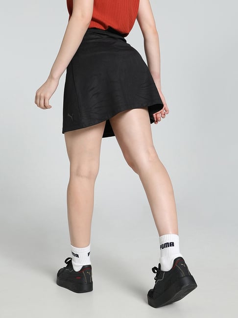 Puma Black Polyster Regular Fit Print Skirt