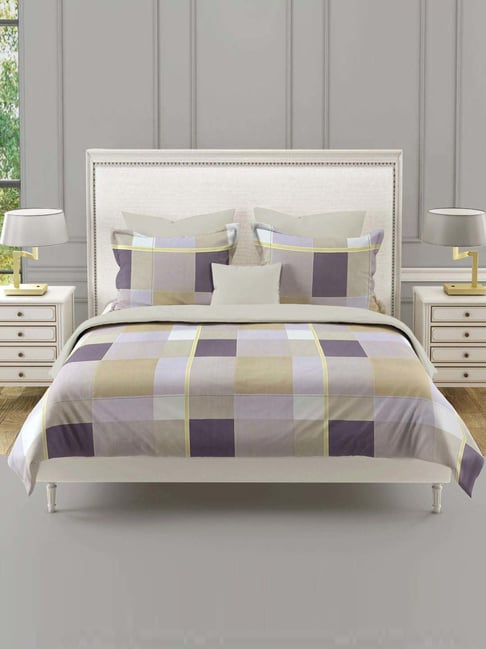 Swayam Ananda Purple Cotton 210 TC 120 GSM Double Size Bedsheet With 2 Pillow Covers-picture-45