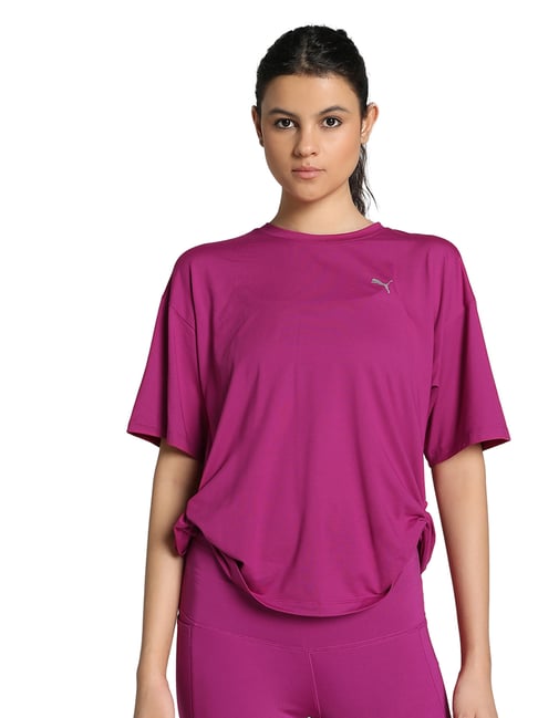Puma Pink Polyster Relaxed Fit T-Shirt