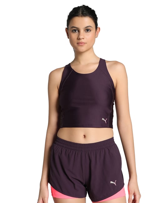 Puma Purple Polyster Skinny Tank Top