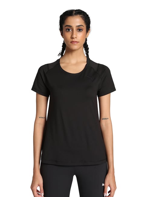 Puma Black Polyster Slim Fit T-Shirt