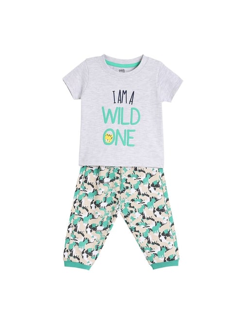 MINIKLUB Boys Grey Blended Printed Clothing Sets