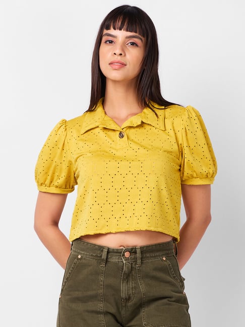 Izel Yellow Regular Fit Casual Shirt-picture-36